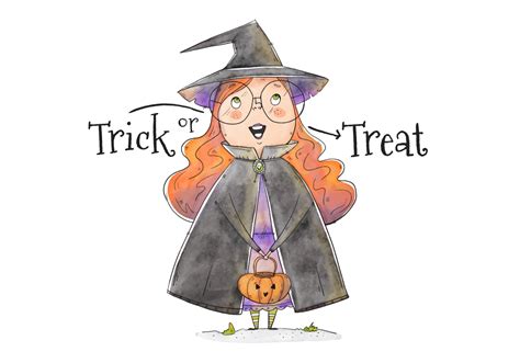 Trick or treating witch artwork